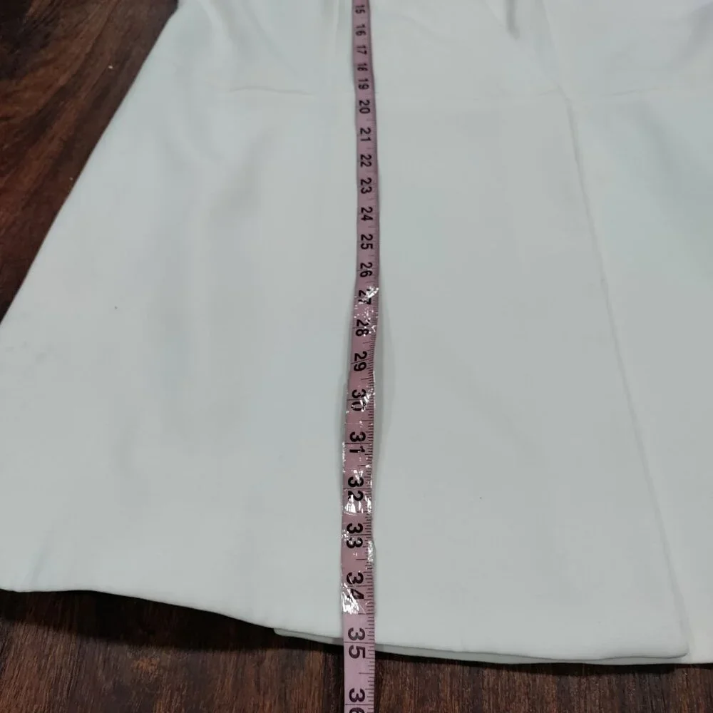 BCBGMAXAZRIA Off White V-Neck Caryn Wrap Vest Mini Dress Women's Large Elegant - Picture 15 of 15